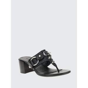NEW BALENCIAGA women's city tong sandals in black/silver